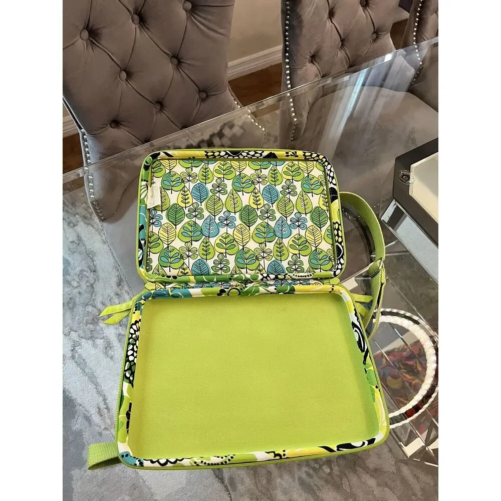 Vera Bradley Hard Shell Computer Zip Case Lime’s Up! 12”x9” CROSS Shoulder Strap